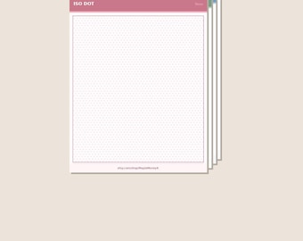 Printable Isometric Dot Paper | Pastel Collection | 4 Colors | A3 A4 Letter | Instant Download PDF