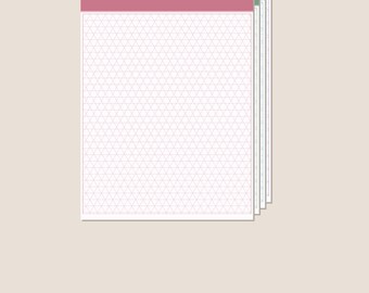 Printable Isometric Grid Paper | Pastel Collection | 4 Colors | A3 A4 Letter | Instant Download PDF