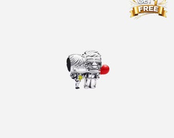 Silver Disney Up Carl & Ellie Charm, Charm For Bracelet Or Necklace, Gift For Her Him, Christmas Birthday Gift Charms