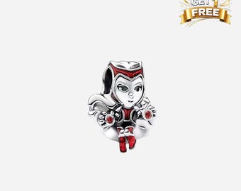 Silver Marvel Scarlet Witch Charm, Charm For Bracelet Or Necklace, Gift For Her Him, Christmas Birthday Gift Charms