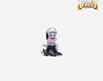 Silver Disney Villains Ursula Charm, Charm For Bracelet Or Necklace, Gift For Her Him, Christmas Birthday Gift Charms