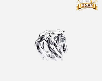 Silver Horse Openwork Charm, Charm For Bracelet Or Necklace, Gift For Her Him, Christmas Birthday Gift Charms