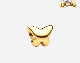 14K Gold Plated Butterfly Mini Charm, Charm For Bracelet Or Necklace, Gift For Her Him, Christmas Birthday Gift Charms
