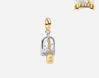 14K Gold Plated Bridgerton Tea Bag Dangle Charm, Charm For Bracelet Or Necklace, Gift For Her Him, Christmas Birthday Gift Charms