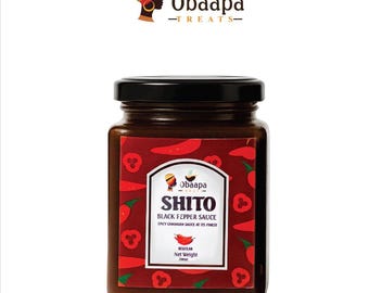 Molho de Pimenta Preta Shito da Obaapa Treats | Autêntico Condimento Apimentado Ganês | Regular