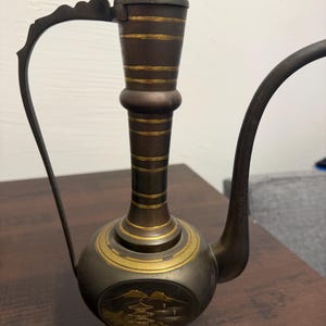 Vintage Japanese Mixed Metal Dallah (Coffee Pot)