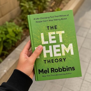 May include: A green hardcover book titled The Let Them Theory by Mel Robbins. The cover features white text that reads A Life-Changing Tool That Millions of People Can't Stop Talking About, The Let Them Theory, and New York Times Bestselling Author.
