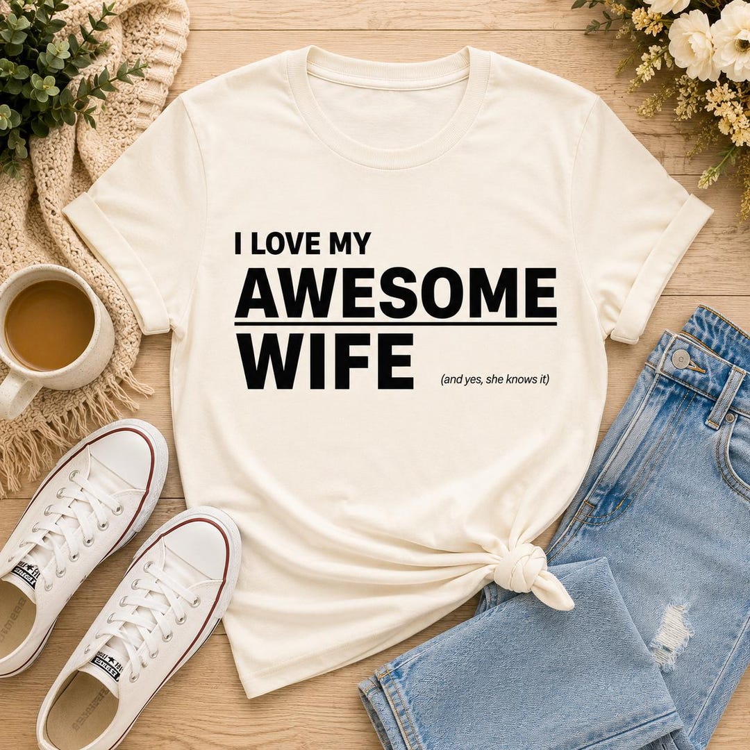 I Love My Awesome Wife (and Yes, She Knows It) T-shirt | Funny Husband ...