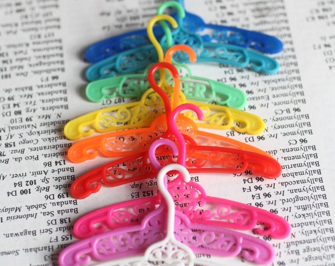 Lot of 9 Vintage Barbie Doll Clothes Hangers in Every Color Etsy