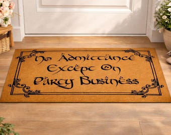 Felpudo divertido, Prohibida la entrada excepto para asuntos de fiesta, Alfombra de bienvenida, Decoración de hogar con temática de brujas