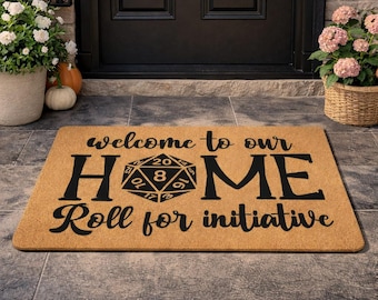 Tapete de boas-vindas para D&D, com rolagem de iniciativa, decoração para casa de gamer