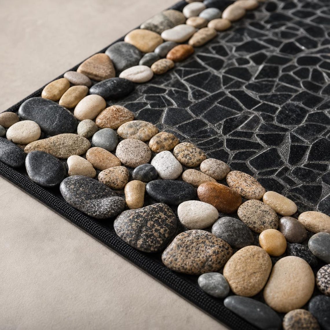 Stone Pattern Doormat Pebble Stone Welcome Mat Entrance Doormat Outdoor Indoor Non-slip Rug ...
