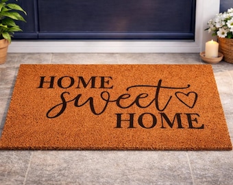 Home Sweet Home Coir Doormat, Farmhouse Entryway Welcome Mat