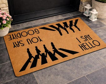 Retro Abbey Road Doormat, Music Inspired Welcome Mat, Housewarming Gift