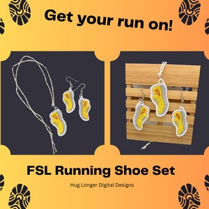 HL FSL Running Shoe Jewelry Set Earrings Necklace Charm HL6411
