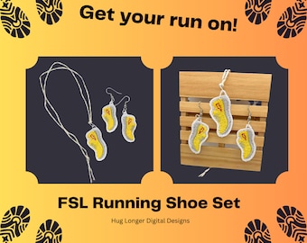 HL FSL Running Shoe Jewelry Set Earrings Necklace Charm HL6411