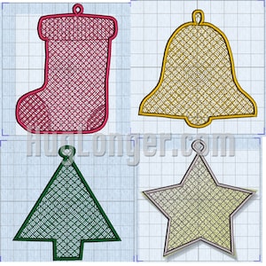 Free Standing Lace In The Hoop Ornaments file digitali per macchina da ricamo.