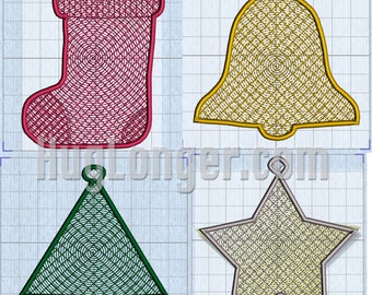 Free Standing Lace In The Hoop Ornaments digital files for embroidery machine.