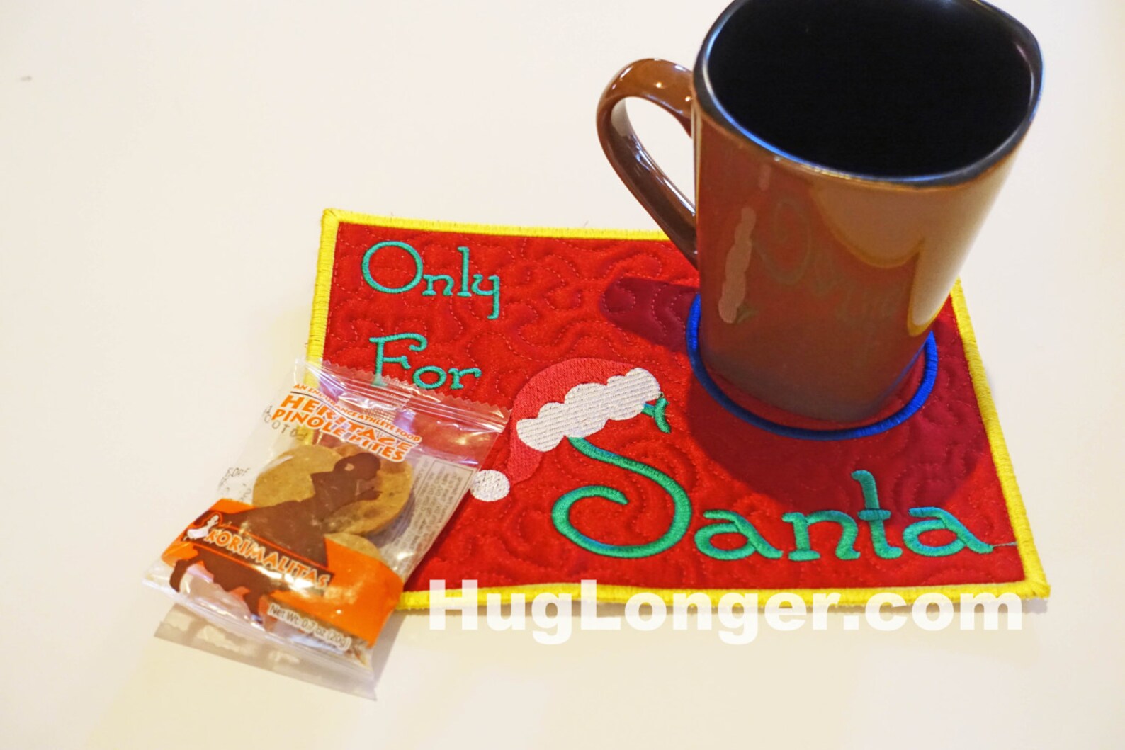 ITH Santa Mug Rug Embroidery File HL1091 Christmas Holiday Etsy