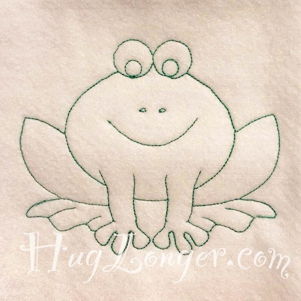 Blue Frog Embroidery Etsy