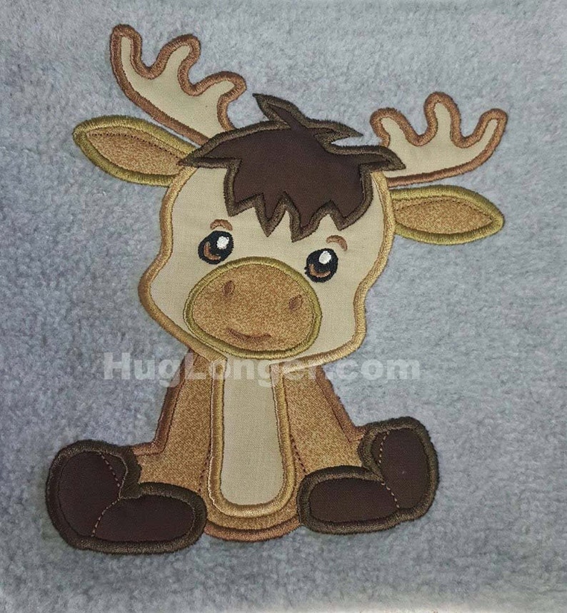Applique Baby Moose embroidery file Etsy