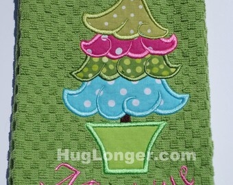 Applique Whimsical Christmas Tree embroidery file HL1061