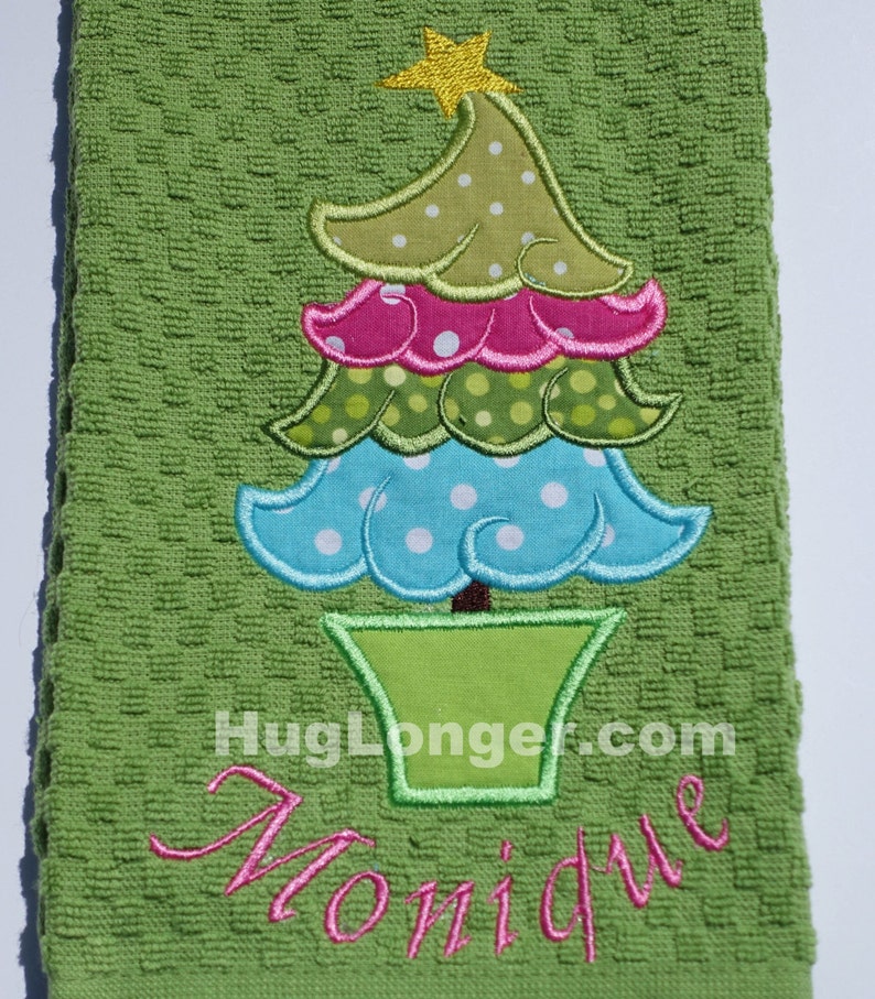 Applique whimsical christmas tree embroidery file hl1061  etsy Applique whimsical christmas tree embroidery file hl1061  etsy