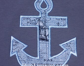 Applique Anchor embroidery file Ship, beach or cruise design fun for vacation