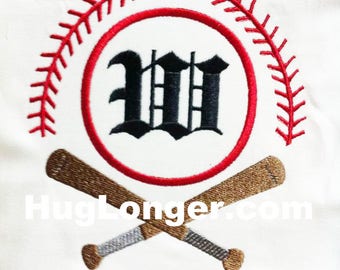 Embroidered Baseball Bat Monogram Frame HL2052 embroidery file