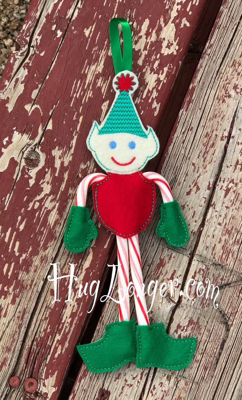 Ith candy cane elf hl2096 embroidery file  etsy