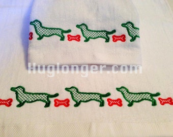 Dachshund Border embroidery file