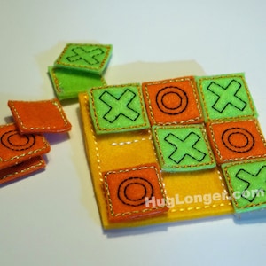 ITH Tic Tac Toe Game HL1021 embroidery file party favor travel game