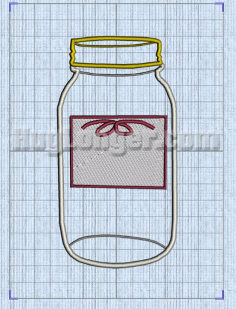 Canning Jar Applique Digital File for Embroidery Machine Etsy