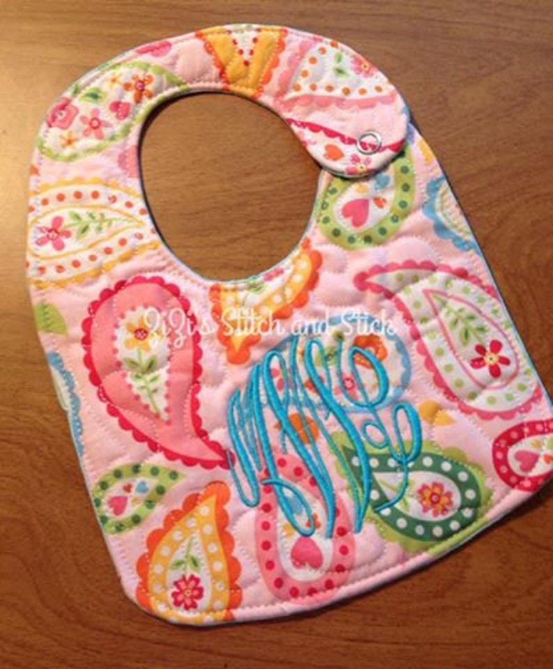 ITH Quilted Baby Bib Embroidery File Special Request 6x10 Hoop Etsy
