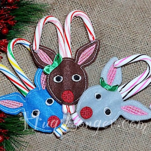 ITH Candy Cane Holder Deer HL2093 embroidery file