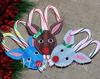 ITH Candy Cane Holder Deer HL2093 embroidery file