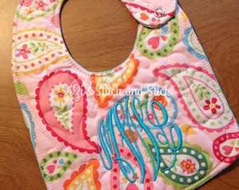In The Hoop Quilted Baby Bib Digital File for Embroidery Machines