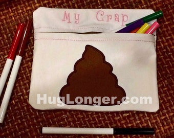 ITH Zip Crap Bag HL2005 embroidery file zipper bag pencil bag purse