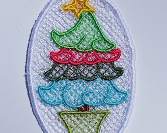 Free Standing Lace Christmas Tree Ornament embroidery file HL1062