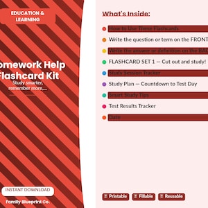Homework Help Flashcard Kit