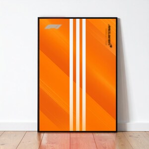 42228 77242 Poster med teknisk racerbil, väggkonst med papayaorangemotiv för byggklosssamlare, modern digitaltryck med öppen hjulmotorsport
