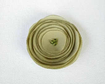 Moss Green Fabric Poppy Embellishment