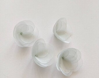 Pale Green Organza  Fabric Flowers Embellishment