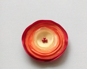 Red, Orange and Yellow Organza Poppy Embellishment