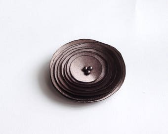 Handmade Cocoa Brown Satin Poppy Embellishment, Brooch,Hair Clip, Hair Pin