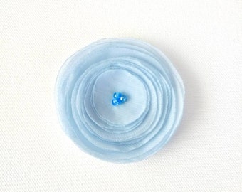 Sky Blue Fabric Poppy Embellishment