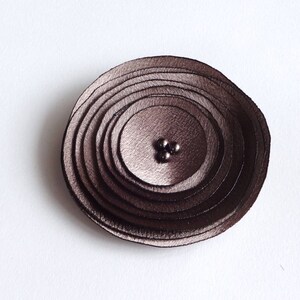 Handmade Cocoa Brown Satin Poppy Embellishment, Brooch,Hair Clip, Hair Pin image 2