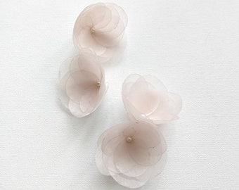 Champagne Organza  Fabric Flowers Embellishment