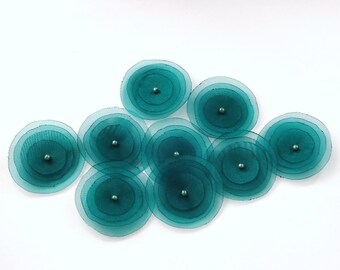 Green Organza Poppies Embellishment