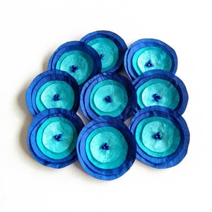 Shades of Blue Silk Handmade Poppies Embellishment image 2